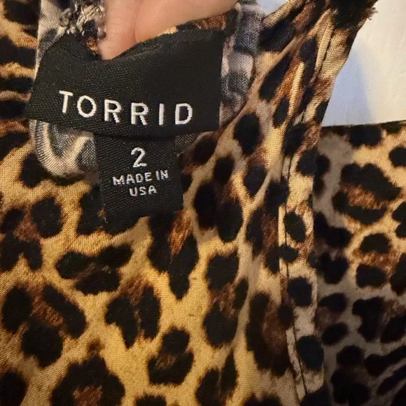 Torrid Leopard Print Challis High-Low Dress - Picture 4 of 4